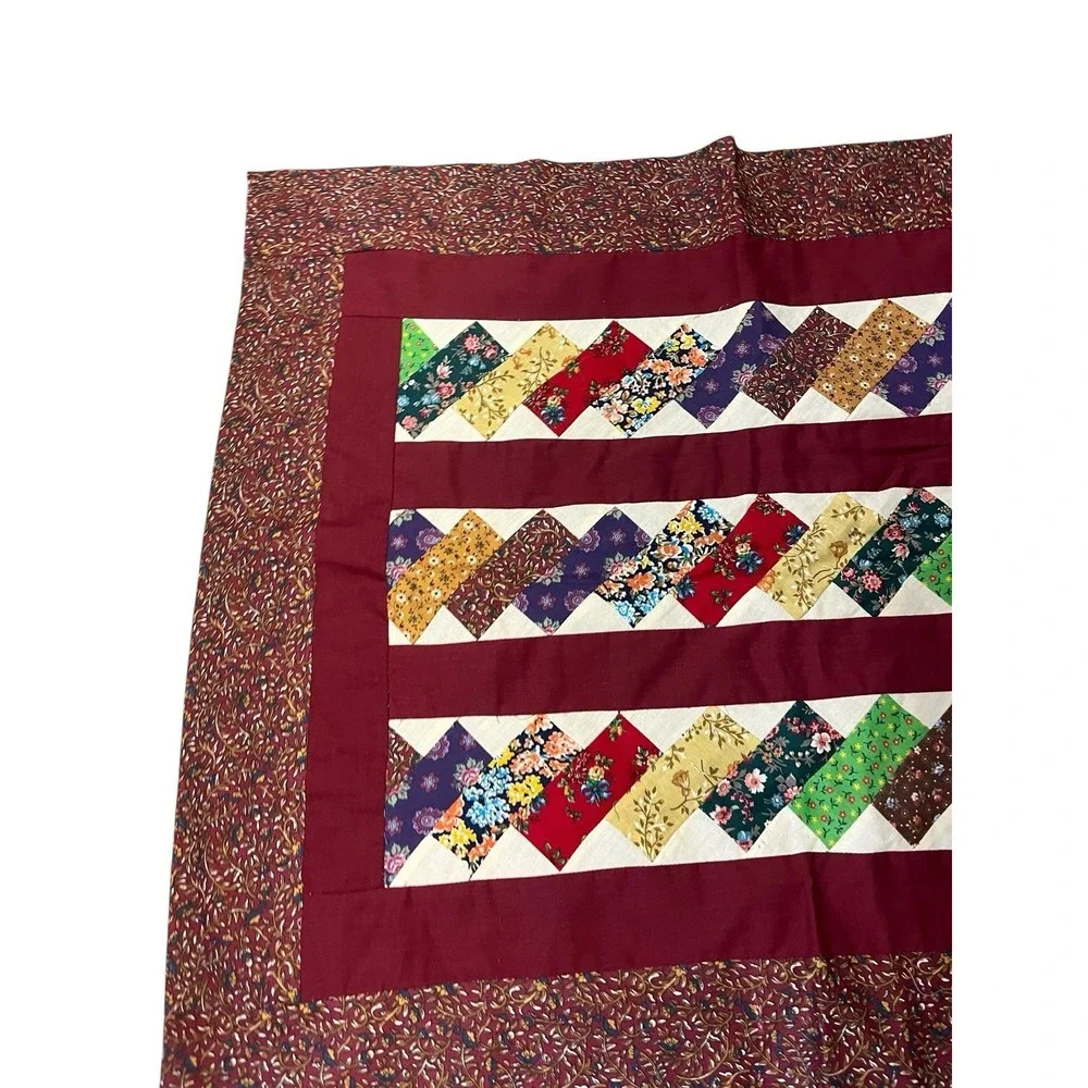 Vintage Quilting Embroidered Quilt Table Square Unfinished Topper Cutter 26